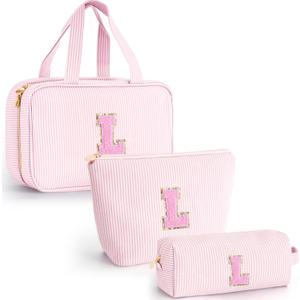 Birthday Gift for Kids Teen Girls Gifts for Girl,Toiletry Bag Makeup Cosmetic Bag Daughter Sister Gifts Birthday for Women Teacher Preppy Makeup Bag - Pink L
