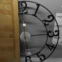 Cuspin Large Wall Clock for Living Room Decor, 30 Inch Wall Clocks Battery-Operated Silent Non Ticking, Modern Black Decorative Metal Clock, Arabic Numerals