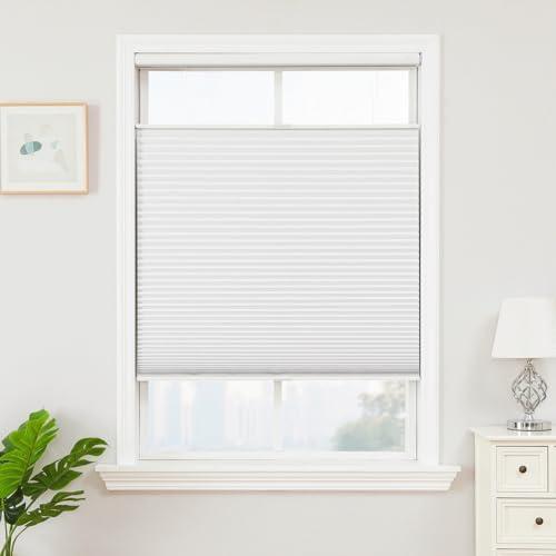 Joydeco No Drill Blackout Cordless Cellular Shades, 70" W x 96" H, White | Top Down Bottom Up Blinds, No Drill Installation, Thermal Insulated and UV Protection for Home & Office