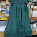 KIRUNDO Women Summer Shift Dress 2025 Casual Ruffle Cap Sleeve Smocked Crew Neck Loose Flowy
 (Large)