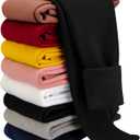 BOOPH Girls Fleece Lined Leggings Winter Warm Basic Pants for Toddler Kids