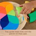 Fisher-Price Wood Preschool Toy Color Wheel Puzzle, 19 Wooden Pieces for Shape-Sorting Play, Preschool Kids Ages 3+ Years