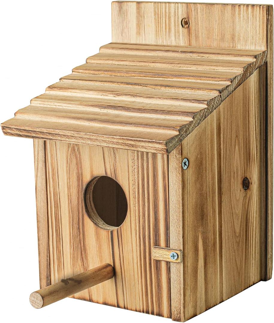Bird Houses for OutsideWooden Birdhouse with Open House Design - Perfect Nesting Box for Bluebirds - Assembly Required - Ideal for Outside - Blue Bird House for Outdoor Clearance (Classic)
