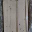 Double 2484 inch Glass Sliding Barn Door Slab with 8ft Hardware Kit Included, 5-Panel Frosted Glass, Spruce Wood Support DIY Dyeing, Easy Assembly