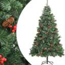 Artificial Hinged Christmas Tree with Cones and Berries 70.9",Home & Garden,Decor,Seasonal & Holiday Decorations, Christmas Trees,Green,6.1kg/13.42ib