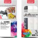 2 x ZEYAR Jumbo Paint Marker Pens, Water Based Acrylic, 15mm Felt Tip, Waterproof and Permanent ink, Great on Plastic, Posters, Stone, Metal, Glass and more (2 White & 1 Black)