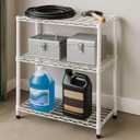3-Tier Metal Wire Shelf, 250 lb/Shelf, White Rack, 14x24x30 in