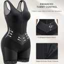 SHAPERX V-Shaped Fajas Colombianas Moldeadoras Enhanced Tummy Control Shapewear Postpartum Butt Lifter Full Body Shaper Size M