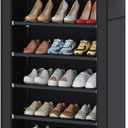 UDEAR 10-Tier Free Standing Shoe Rack Sturdy Shoe Rack Organizer for Closet Entryway Stackable Shoe Shelf with Dustproof Cover,Black