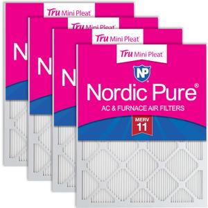 Nordic Pure 20x30x1 (Actual Size: 19 3/4 x 29 3/4 x 3/4) Tru Mini Pleat MERV 11 AC Furnace Air Filters  2.5X More Media for Extended Durability & Superior Filtration - 4 Pack