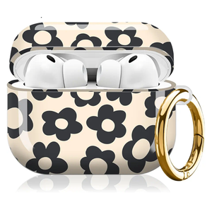 LXQFNSG Compatible with AirPod Pro 2nd//1st Generation Case Cover with Key Chain,Full Protective Shockproof Wireless Headphone Case for Airpod Pro 2023/2022/2019(Vntage Groovy Flowers)
