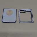  for Samsung Galaxy Z Flip 6 5G Case, Cute Luxury Gold Plating Slim Flexible TPU Bumper Protective Galaxy Z Flip6 Cover, Women Girls Phone Case for Samsung Z Flip 6 6.7'',Blue