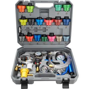 30PCS Coolant Pressure Tester & Vacuum Refill Kit,Radiator Pump Pressure Tester Kit for Automotive Cooling System Water Tank Leakage Detection (Gray)