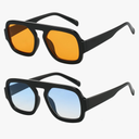 Trendy Square Aviator Sunglasses for Women Flat Top Designer Stylish Frame Sun Glasses Vintage Shades