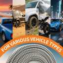 Titanium Spark Plug Wire Heat Shield, 1/2" I.D.  10 Ft Fuel Line Heat Shield Sleeve, Fiberglass-Basalt Composite Spark Plug Boot Protector for LS1/LS2, SBC/BBC 350 454 Car Truck