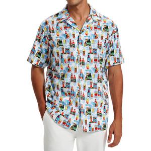Vytroon Men's Hawaiian Shirts Wrinkle Free Short Sleeve Button Down Tropical Beach Vacation Shirt (M)