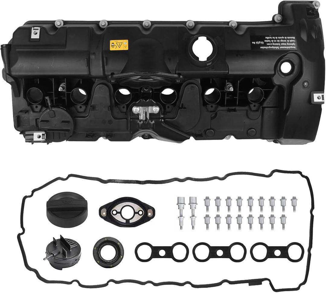 Autoround Engine Valve Cover Fit for BMW 2007-2013 - X5, X3, Z4, 128i, 130i, 323i, 328i, 328i xDrive, 328xi, 525i, 528i, 528i xDrive, 528xi, 530i, 2.5L 3.0L L6, Replace# 11127552281