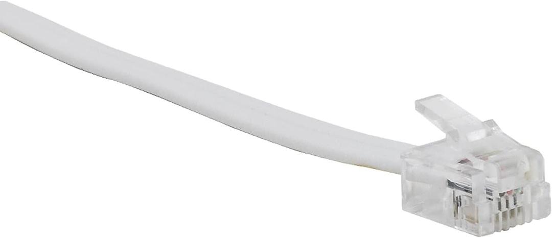 Power Gear Telephone Line Cord, 7 Feet, Phone Cord, Modular Jack Ends, Works for Phone, Modem or Fax Machine, for Use in Home or Office, White, 76581