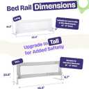 ComfyBumpy 1-Pack Bed Rail for Toddlers 55.5" L x 19.5" H | Toddler Bed Rails for Twin, Full, Queen & King Mattress Size | Swing Down Rail Guard | Mattress Side Rail for Kids | White