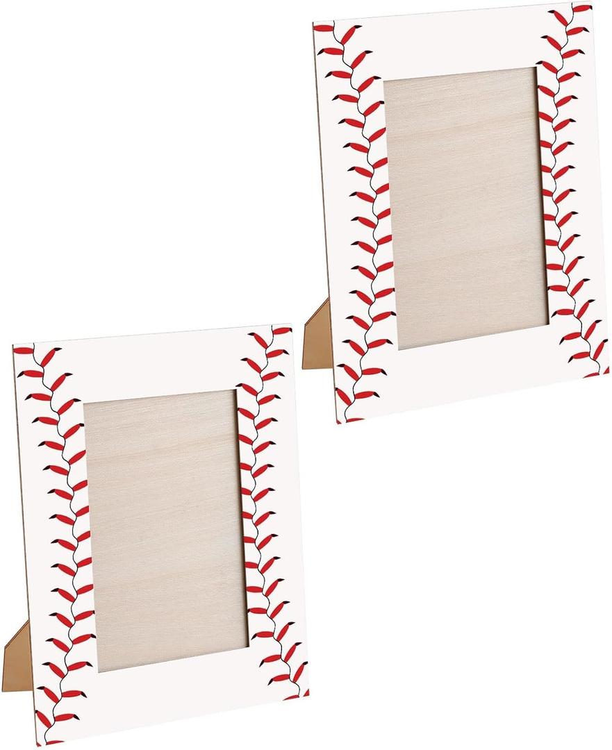 Denylo pro 2 Pcs Baseball Picture Frame 4x6 Inch Baseball Tabletop Picture Frame Sports Theme Photo Frame Wood Frame Gifts for Fathers Day Team Player Women Men Athletes