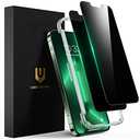 UNBREAKcable Privacy Screen Protector for iPhone 13 Pro Max, Shatterproof Tempered Glass [True 28°Anti Spy] [9H Hardness] [Easy Installation Frame] Private Protector for iPhone 14 Plus 6.7" -2 Pack
