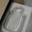 OLEEK Purse vases for Flowers (Handmade) Glass Bag vase 10 Inches Blue for centerpieces & Fish Bowl  Handbag Unique Flower vase Decorative  Glass Handbag vases for Cute Room Decor