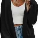 BTFBM Womens Oversized Cardigan Sweaters 2025 Fall Long Sleeve Knit Open Front Lightweight Sweater Outwear Coats (Black, S)