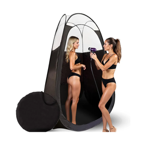Large Deluxe Spray Tan Tent Pop Up Portable Tanning Booth with Clear Window & Extraction Fan Opening Easy Clean for Home & Salon