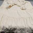 Women's 2025 Summer Boho Spaghetti Strap Square Neck Solid Color Ruffle A Line Beach Long Midi Dress S