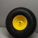 2PCS 20x8.00-8 Rear Tire and Wheel Assemblies, 3/4" Borehole, 3.5" Offset Hub and 3/16" Keyway, 4 Ply Tubeless Tire Compatible with Riding Lawn Mowers (Yellow)