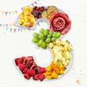 Charcuterie Cardboard Number Fillable Shaped Treat Decorative Box Anniversary Birthday Table Centerpiece (3 Style, 9inch)