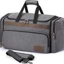 SHOWKOO Duffle Bag for Travel 60L Expandable Canvas Travel Bag Durable Vintage Weekender Overnight Carry On Bag for Men(Dark Gray)