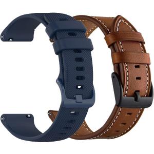 Compatible for Amazfit GTR 4 Bands,GTR 3/ 3 Pro Bands, Silicone & Leather Bands 22mm for GTR 4 Pro Limited Edition,GTR 4 47mm, GTR 2, GTR 2e Bands for Women Men, Replacement Sport Smart Watch Straps