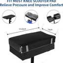 Knee Scooter Pad Cover with 2'' Removable Highly Resilient Comfort Memory Foam Cushion - Knee Walker Accessory for Roller - Universal Fit Most Models
