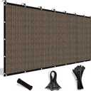 Shade&Beyond Customized Size 90% Sun Shade Cloth with Grommets, 8' X 8' Pergola Shade Cover Canopy, Mesh Tarp Sun Screens for Patio, Outdoor, Garden, Backyard, Mocha, YLB