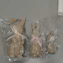 3 Pcs Rattan Effect Resin Easter Bunny Figurines Decor Wicker Easter Bunny Garden Statue with Bow for Spring Table Centerpieces Indoor Outdoor Patio Yard Farmhouse Decorations Home Decor