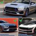 For 2024-2026 Ford Mustang GT/EcoBoost/Performance Package Front Lip | Gloss Black Front Bumper Splitter, Air Dam Spoiler Lower Chin Sporty Appearance