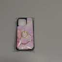 TopPerfekt Compatible with iPhone 13 Pro Wallet Case with Card Holder, 360 Rotation Finger Ring Holder Kickstand Protective RFID Blocking PU Leather Pattern Double Buttons Flip 6.1" Marble