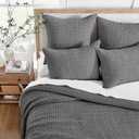 Levtex Home Mills Waffle Full/Queen Quilt Set (88x92in) with 2 Pillow Shams (26x20in) - Charcoal - 100% Cotton Full/Queen Size Quilt Bedding Set - Lightweight, Soft, Pre-Washed