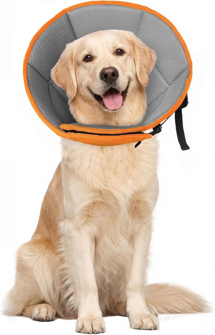Dog Cone for Large Dogs After Surgery, Soft Dog Cone Collar for Dogs to Stop Licking, Adjustable Comfy E-Collar Alternative Lightweight Post-Surgery Recovery Elizabethan Collar for Pet (XL(Neck Girth:16.54"-21.65"))
