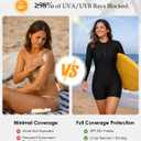 Century Star UPF 50+ Modest Long Sleeve Swimsuits for Women Bathing Suit Rash Guard Surfing One Piece High Neck Swimwear (Blue, S)