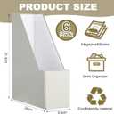 Gueevin Set of 6 Magazine File Holder Stylish Sturdy Cardboard File Boxes Desk Magazine Organizer Rack with Gold Label Holder to Organize Your Desk or Shelves for Home Classroom Office Library(Beige)