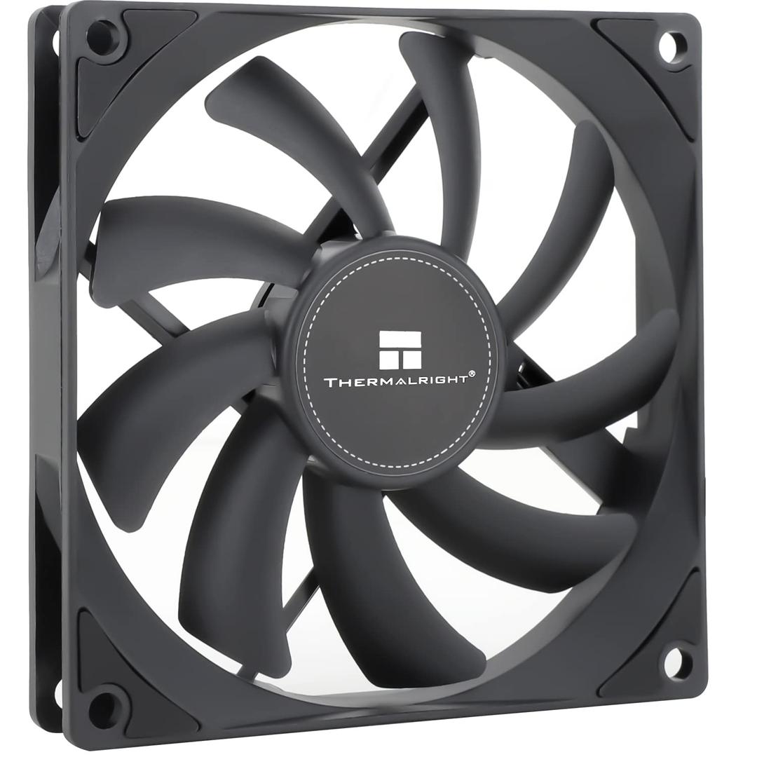 Thermalright TL-9015B CPU Fan, Computer Case Cooling Quiet 4pin PWM PC Fan with 15mm Slimline Cooler, 2700RPM Speed, 92mm CPU Cooling(Black)