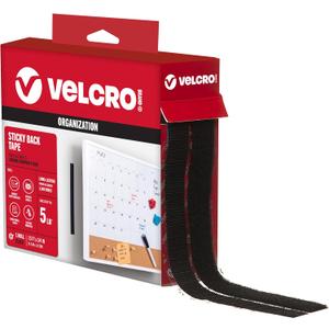 VELCRO Brand Sticky Back Tape for Organization, 15' x 3/4", Black, (90081)