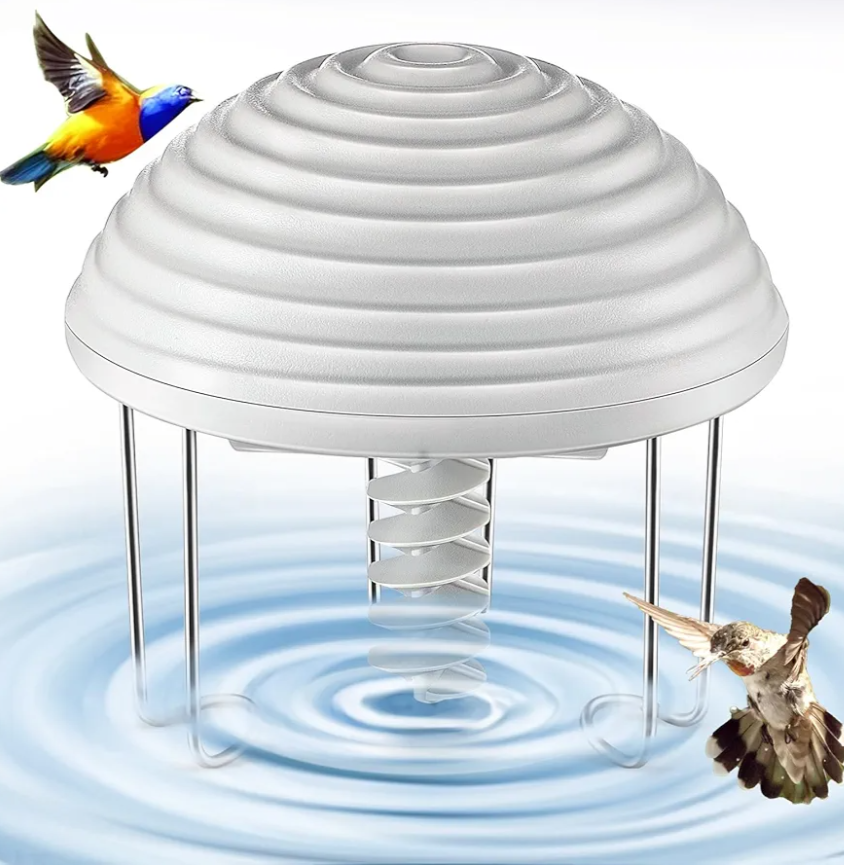 Hohean Water Agitator for Bird Bath, Battery Birdbath Water Circulator, Waterproof and Quiet, Energy Saving Bird Bathtub Mixer for Patio Garden Pond Decoration Grey