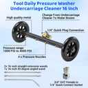 Tool Daily Undercarriage Pressure Washer Attachment 16 Inch, Dual-Function Undercarriage Cleaner for Power Washer and Garden Hose, Under Car Wash Water Broom with 3 Pieces Extension Wand, 4000 PSI