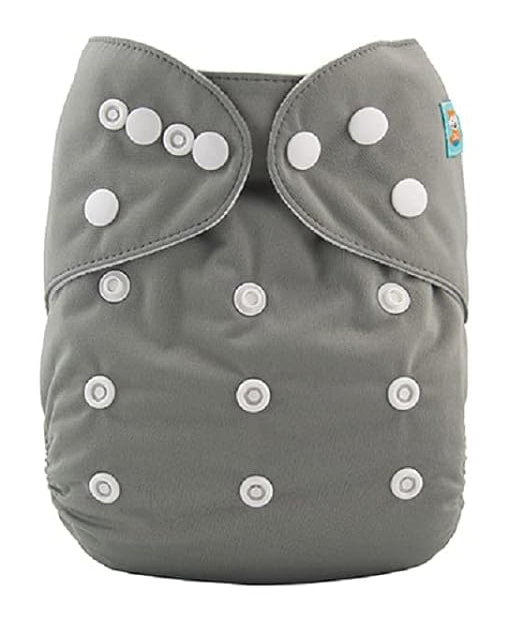 ALVABABY Baby Cloth Diaper 6 Pack with 12 Inserts One Size Cloth Diaper Covers Adjustable Washable Reusable for Baby Girls and Boys (01 Pure Color)