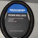 Skechers Air-Cooled Steering Wheel Cover,Leather Car Steering Wheel Cover Universal Fit 14" 1/2-15" Car Wheel Protector for Men Women Fit Suvs,Vans,Sedans,Car,Trucks,Black