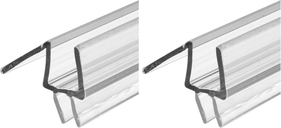 Prime-Line M 6258 Frameless Shower Door Bottom Seal for 3/8 in. Thick Glass Doors  Stop Shower Leaks and Create a Water Barrier, 36 in., Clear Vinyl (Single Pack) (Pack of 2)