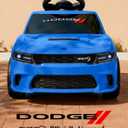 Licensed Dodge Electric Ride on Car for Kids, Ride on Toy for Toddler Aged 1-3 w/Music & Horn - Blue, 39.37 inches x 24.8 inches x 25.59 inches